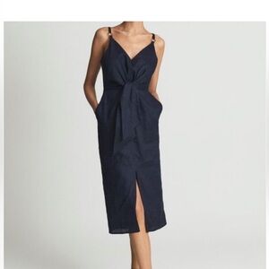 Reiss Kay Navy Size 2 Linen NWT